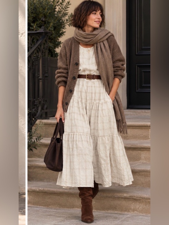 Laude The Label Dresses & Skirts - LAUDE the label slow fashion organic cotton buffalo plaid tiered prairie dress L